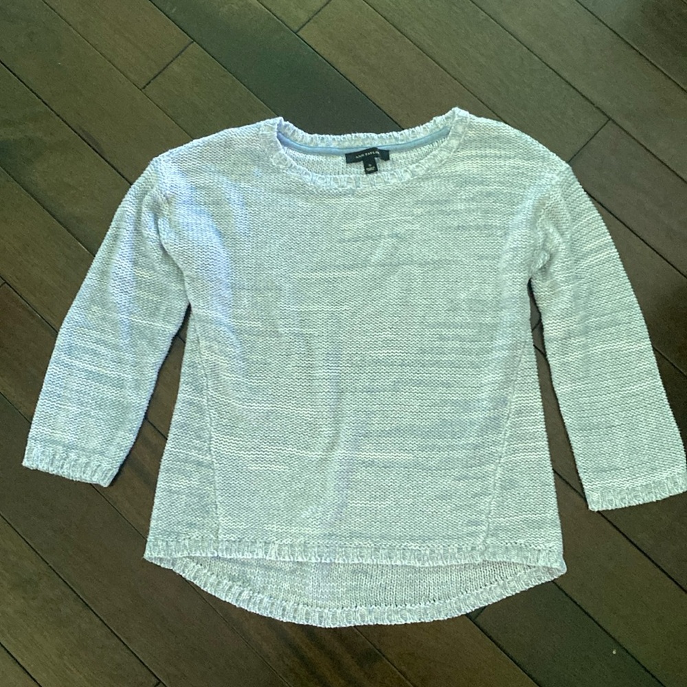 Baby blue knit 3/4 sleeve Ann Taylor sweater